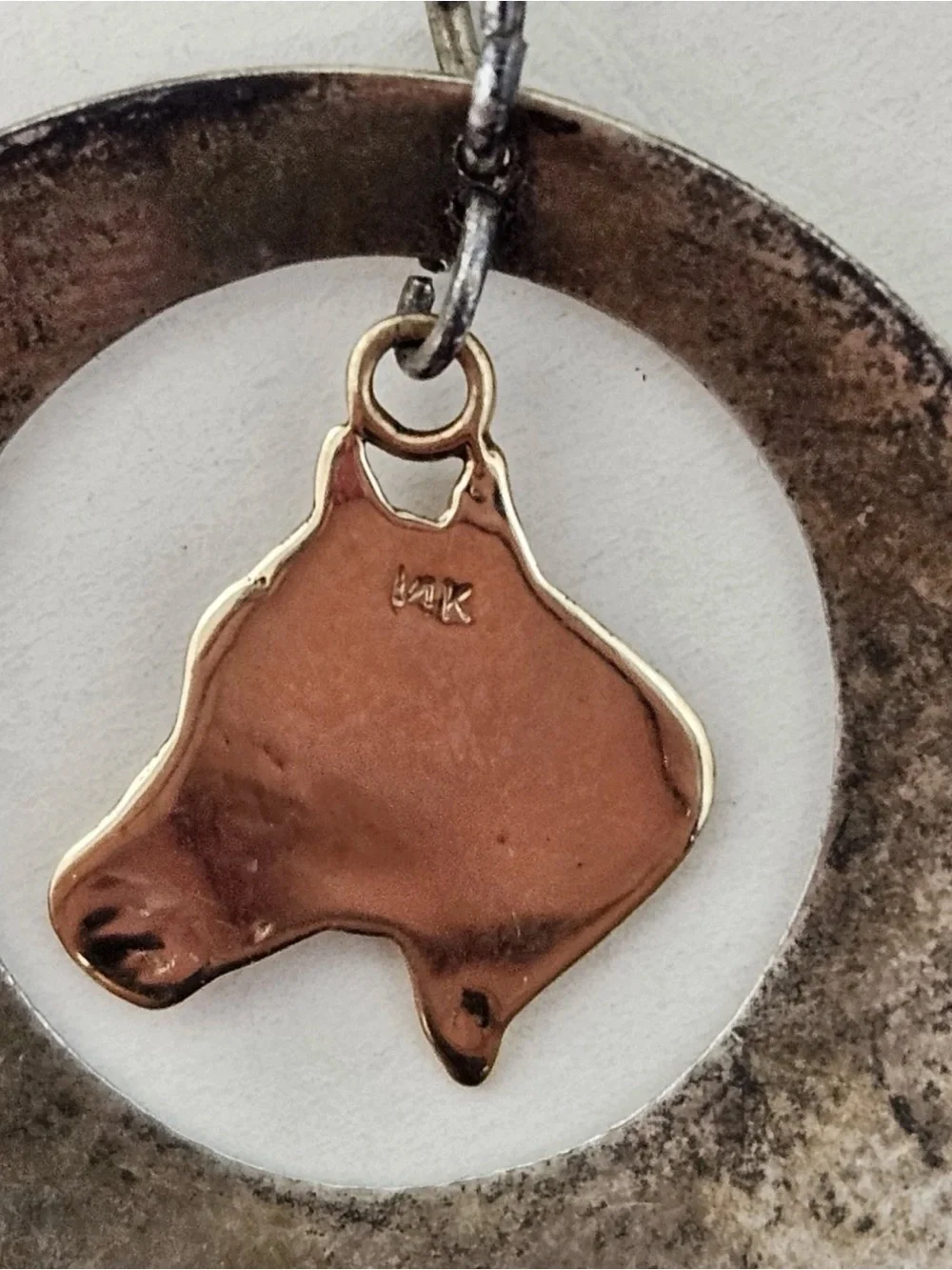 Vintage-Style Silver and Gold Horse Pendant Necklace - Unbranded